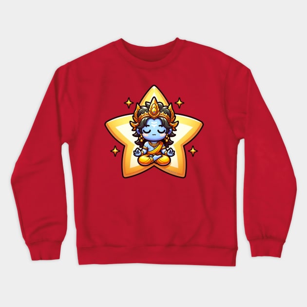 Cute Vishnu Meditating Crewneck Sweatshirt by Pickledjo